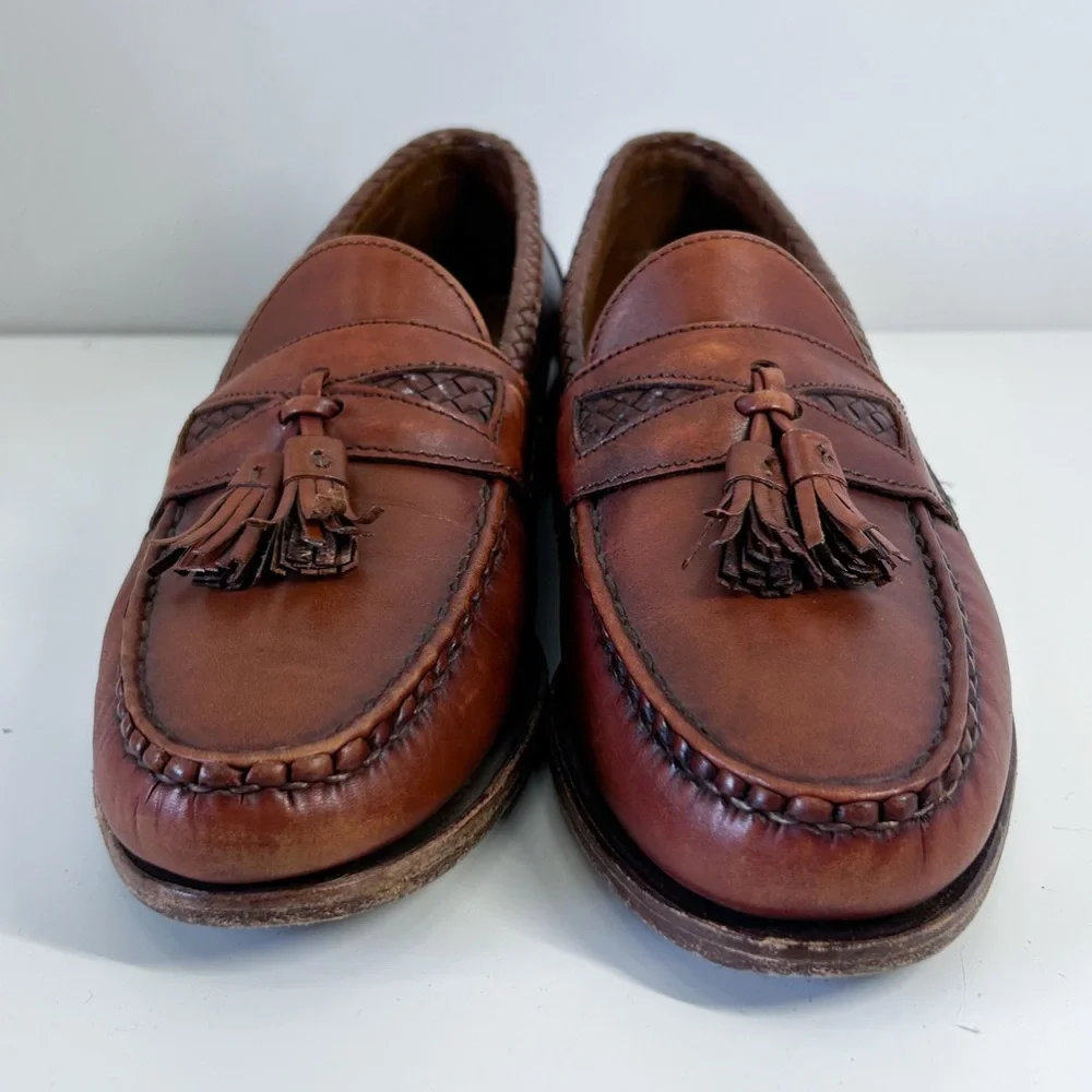 Allen Edmond’s Men’s Maxfield Brown Leather Tassel Loafers Size 9